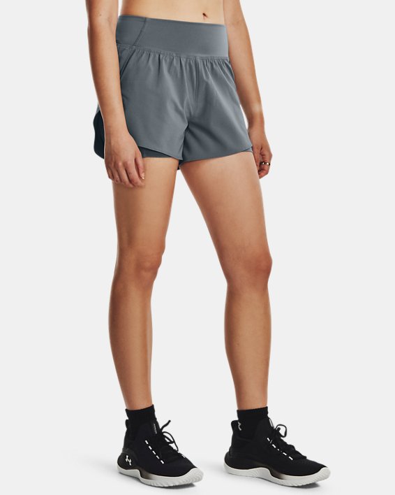 กางเกงขาสั้น UA Flex Woven 2-in-1 สำหรับผู้หญิง in Gray image number 0